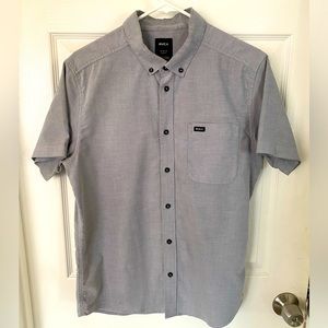 RVCA men’s medium short sleeve button down - gray